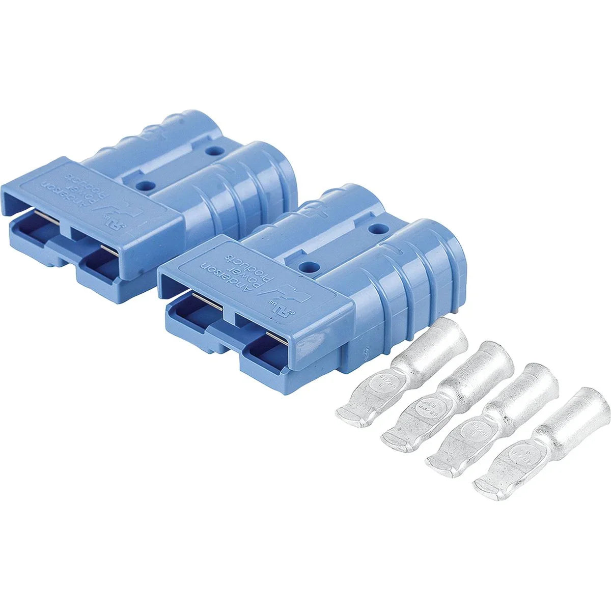 OEX 50A Genuine Anderson Plug Connector, Blue - 1 Pair with Terminals