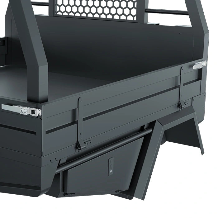 Side panels on aluminium tray