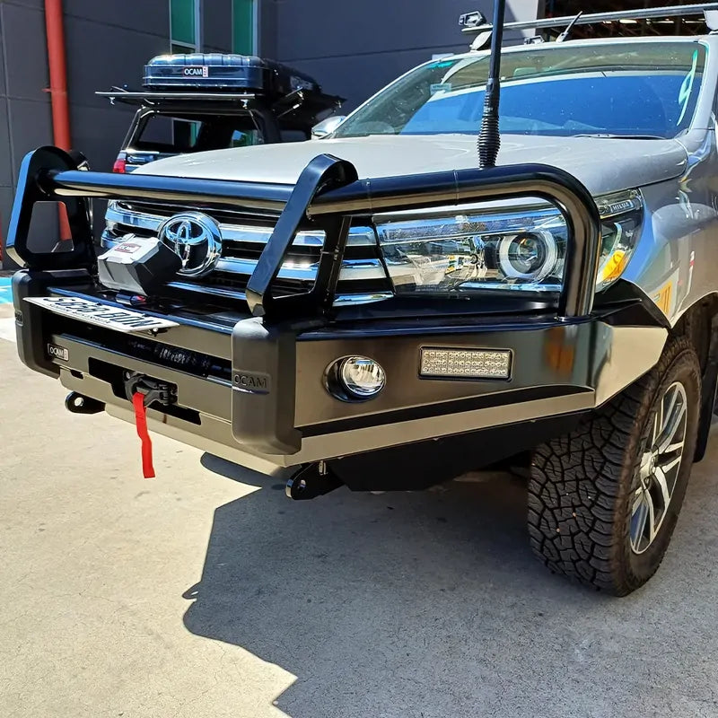 OCAM Deluxe Steel Bull Bar For Toyota Hilux N80 2015-09/2018, Winch Compatible