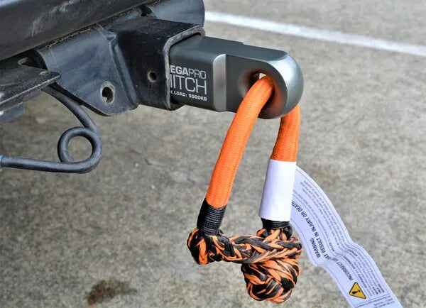 Carbon Offroad MegaPro 5000kg 50mm tow bar mounted soft shackle compatible recovery hitch