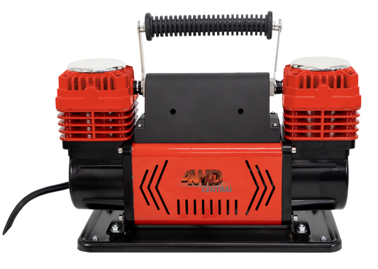 4WD Central Dual Piston Air Compressor | 300L/min | 12v | 2.5m power cord | 8m air hose