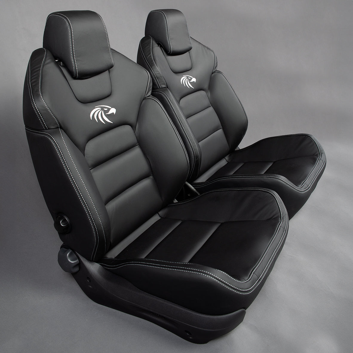 Huracan Fabrication Huracan Fabrication Premium Touring Seats Graphite Leather (Sold as a Pair)
