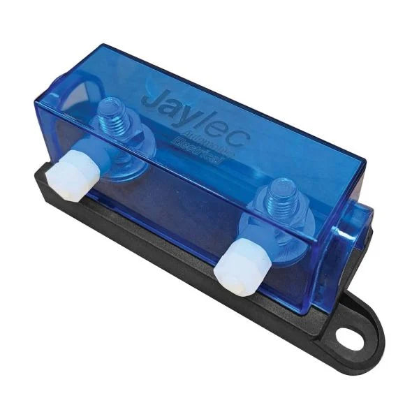 Jaylec In-Line Mega Fuse Holder with Clear Blue Cover (Pkt 1)