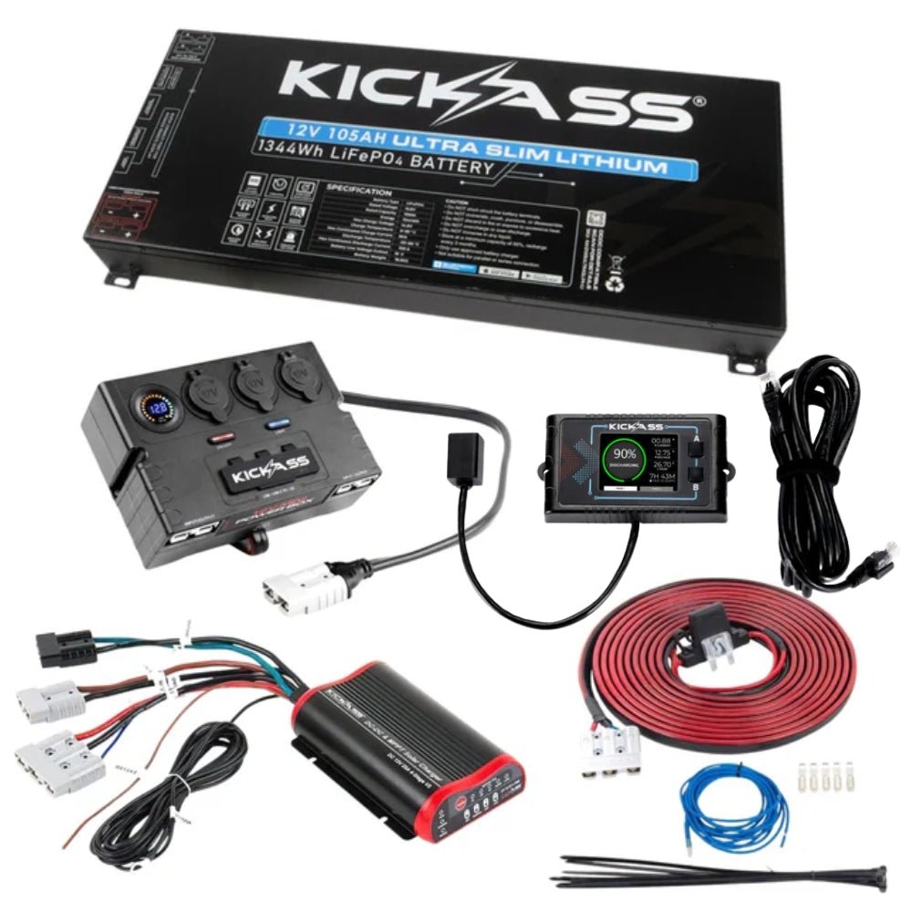 KickAss 105Ah Core Control Ultra Slimline Lithium Dual Battery Kit