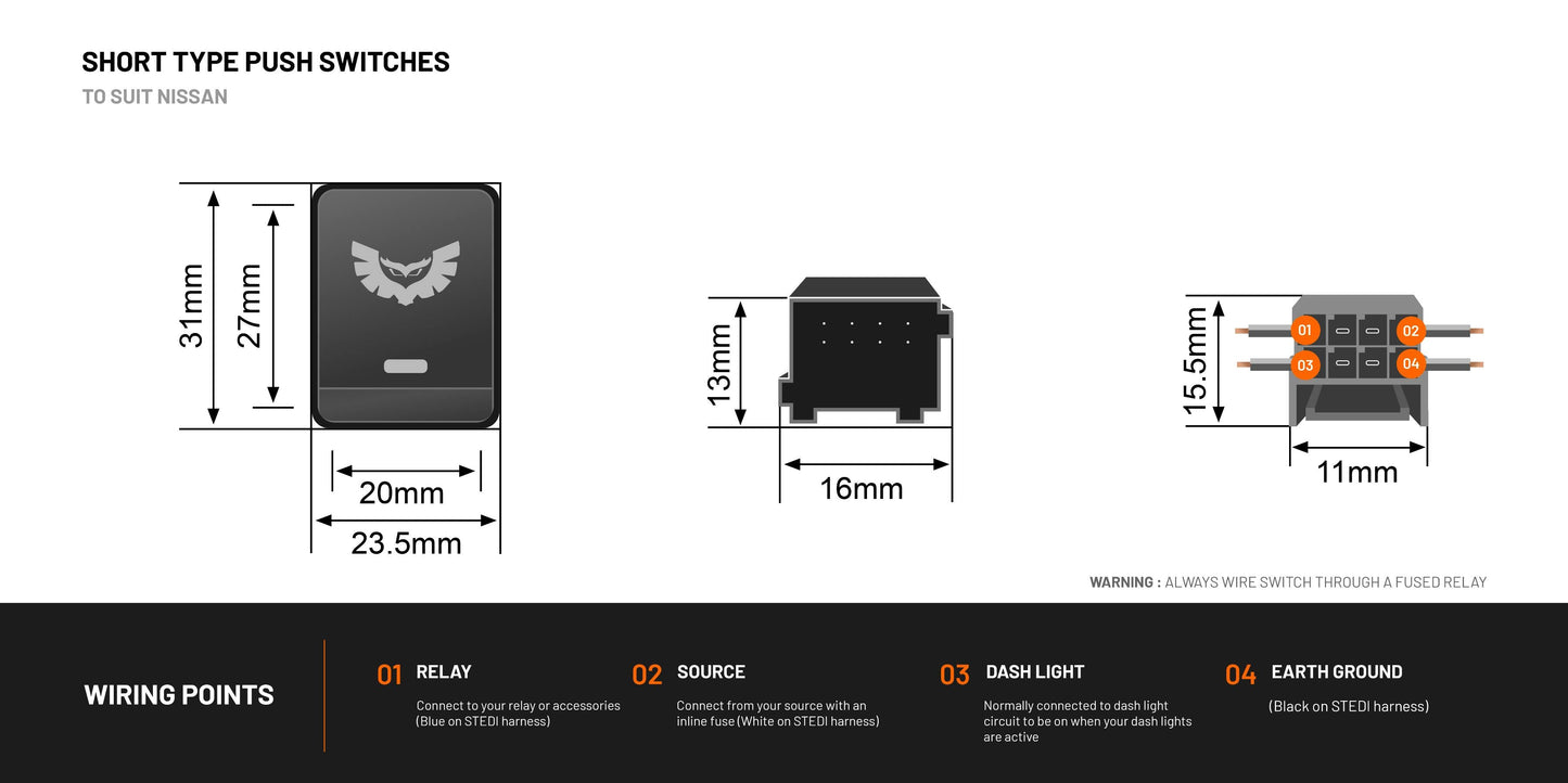 Nissan NP300 Navara Pathfinder Switch - Spot Lights - View 5