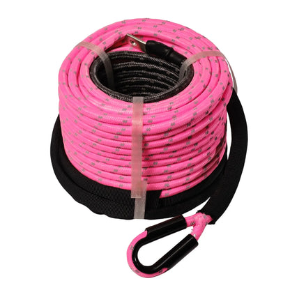 Saber Offroad - 9500KG - 10mm SaberPro® Double Braided Winch Rope - 30M - Pink Reflective - Limited Edition
