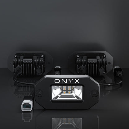 ONYX Lights Xen-w5b-dual Colour Flushmont (pair) Including Wiring Harness