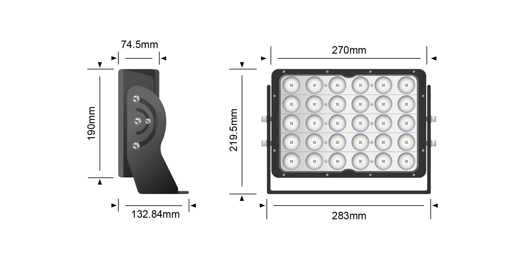 Heavy Duty Mining & Industrial 150W LED Flood Light - View 3