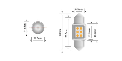 Festoon 36mm LED Bulbs (Pair) - View 3