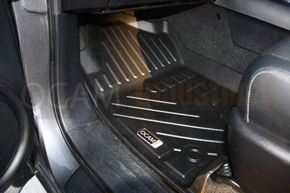 3D All Weather Floor Mats Liners For Toyota Hilux N80 Dual Cab 2015-Current TPE, Auto Transmission