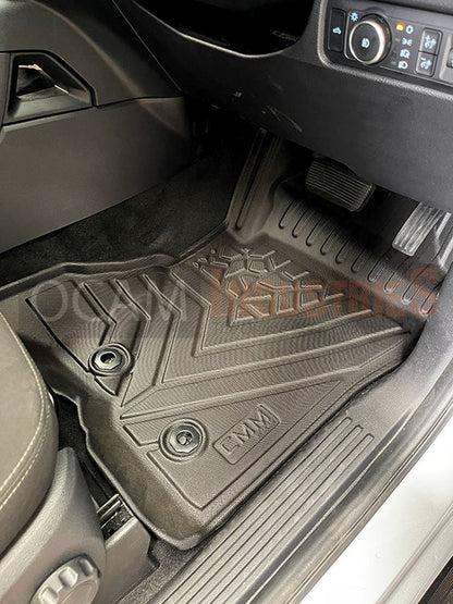 3D All Weather Floor Car Mats Liners For Ford Ranger Next-Gen, 07/2022-Current, Dual Cab