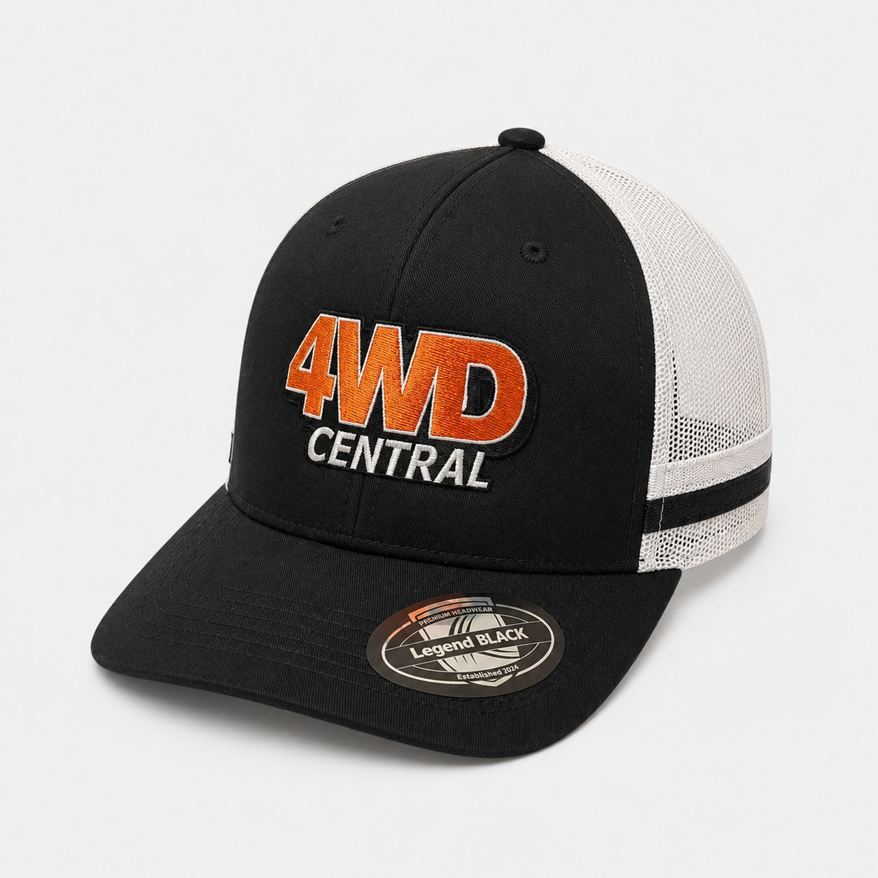 4WDC Striped Trucker Cap