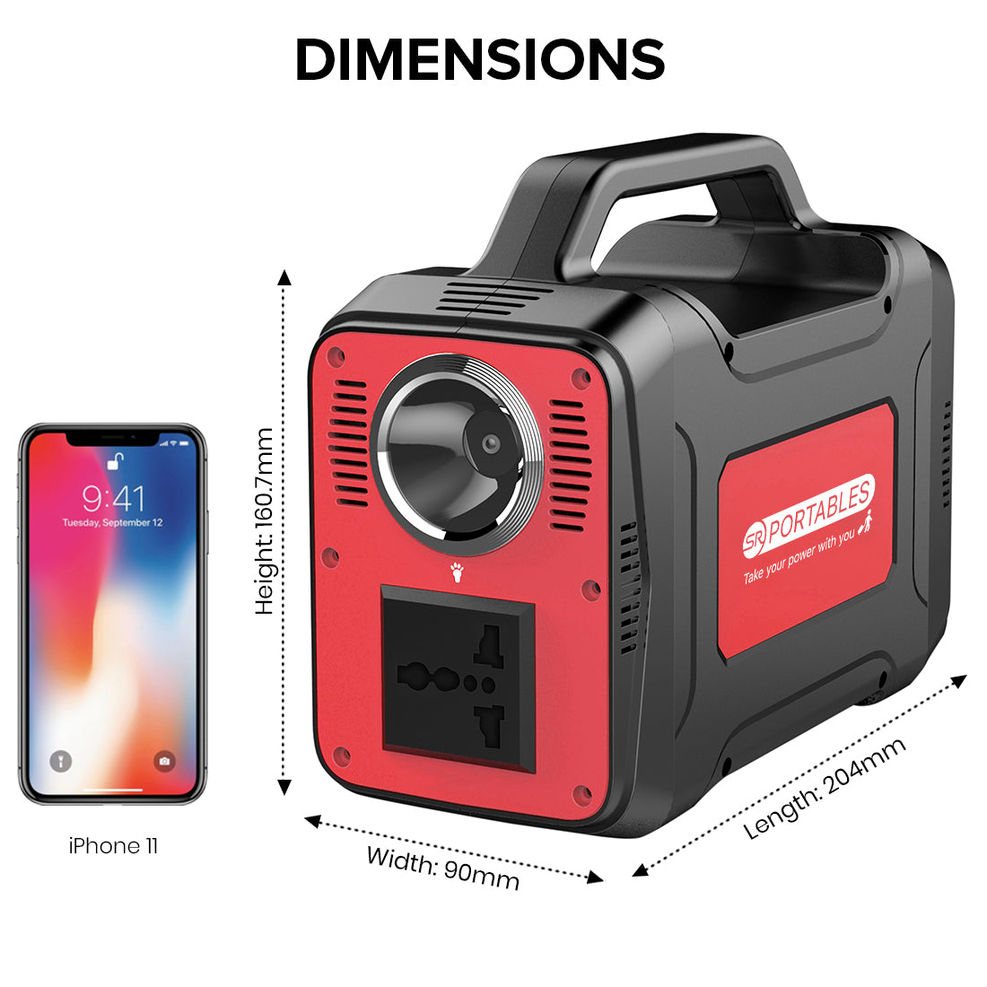 SR Portables Thia - Hand-held Lithium Solar Generator, 130Wh, 100W Inverter