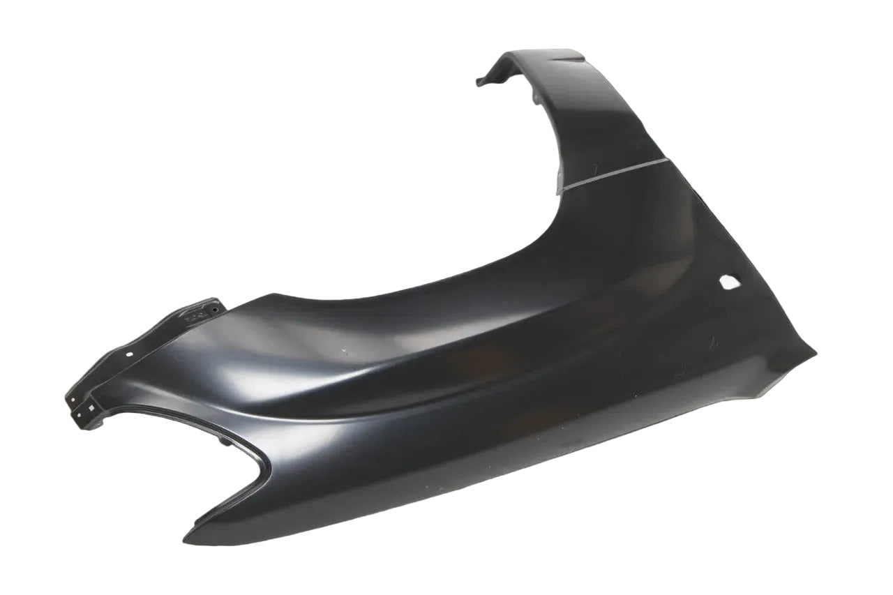 Black car fender on a white background