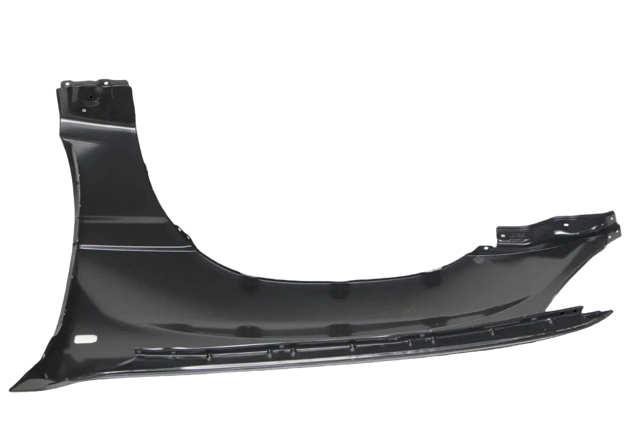 Black car fender on a white background