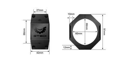 60mm - 66mm HEX Bull Bar Tube Mounting Brackets - View 4