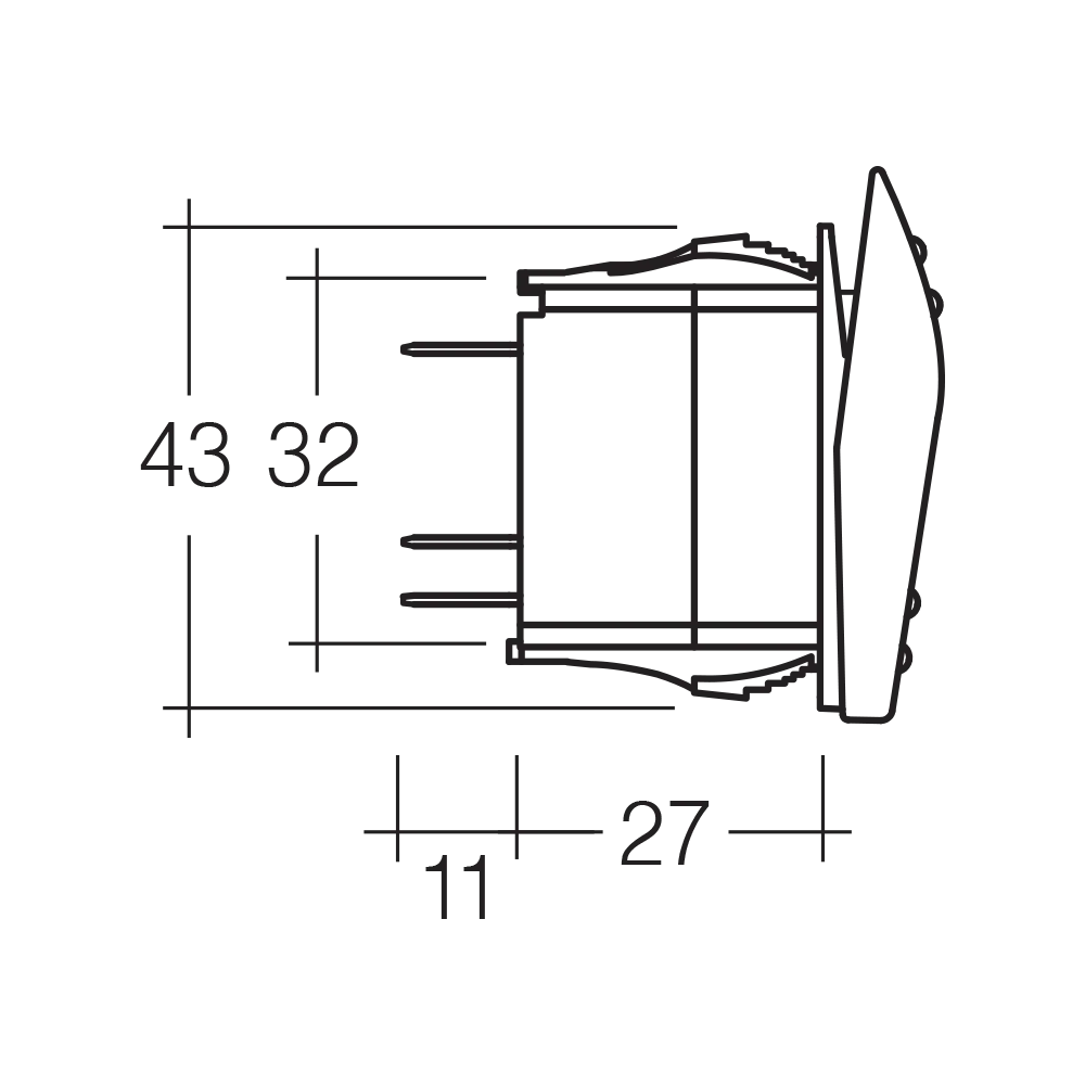 12 Volt Illuminated Off/On Sealed Rocker Switch with "Aux Lights" Symbol (Blue)