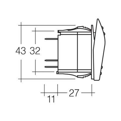 12 Volt Illuminated Off/On Sealed Rocker Switch with "Aux Lights" Symbol (Blue)