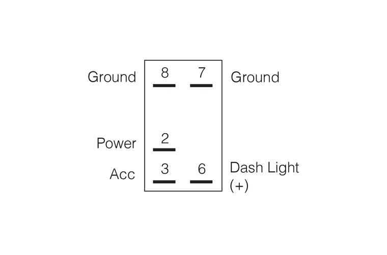 12 Volt Illuminated Off/On Sealed Rocker Switch with "Aux Lights" Symbol (Blue)