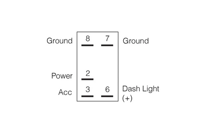 12 Volt Illuminated Off/On Sealed Rocker Switch with "Aux Lights" Symbol (Blue)