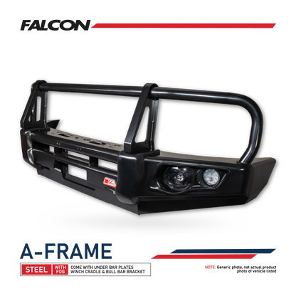 MCC 4x4 Hilux 2026-On (9th Gen) 707-02 Falcon Bull Bar Black A-Frame Package (LED Foglight)