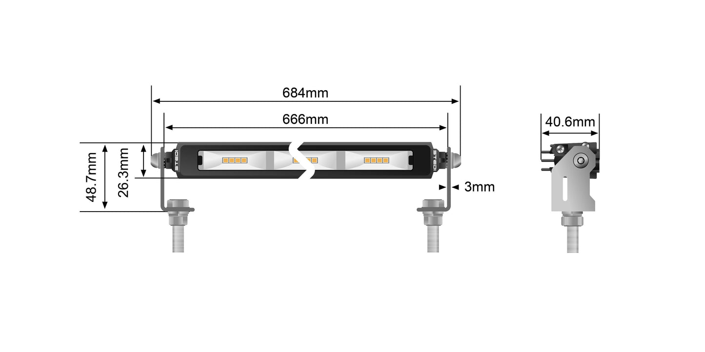 Micro V2 26 Inch 48 LED Flood Light (2700K) - View 8