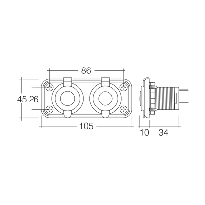 Heavy-Duty Twin Accessory Sockets