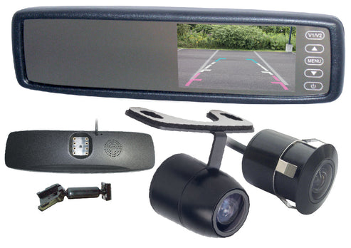 Clip on Replacement 4.3" Mirror Monitor and Camera Pack with Butterfly Flush Mount Camera