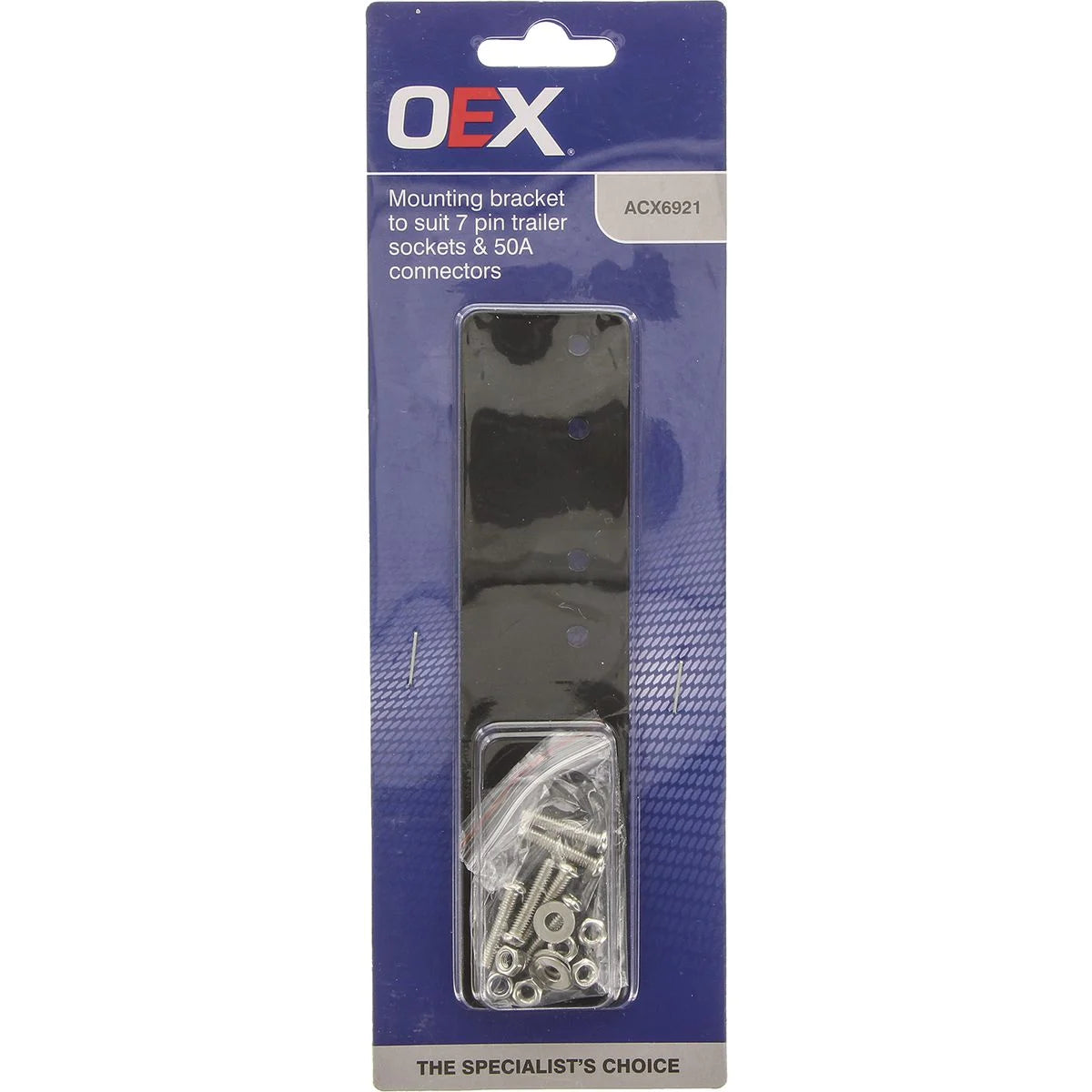 OEX Mounting Plate for 7 Pin Flat Trailer Socket and 50A Anderson Plug Connector
