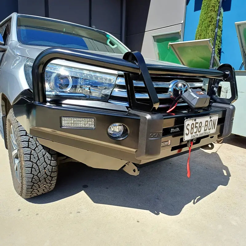 OCAM Deluxe Steel Bull Bar For Toyota Hilux N80 2015-09/2018, Winch Compatible