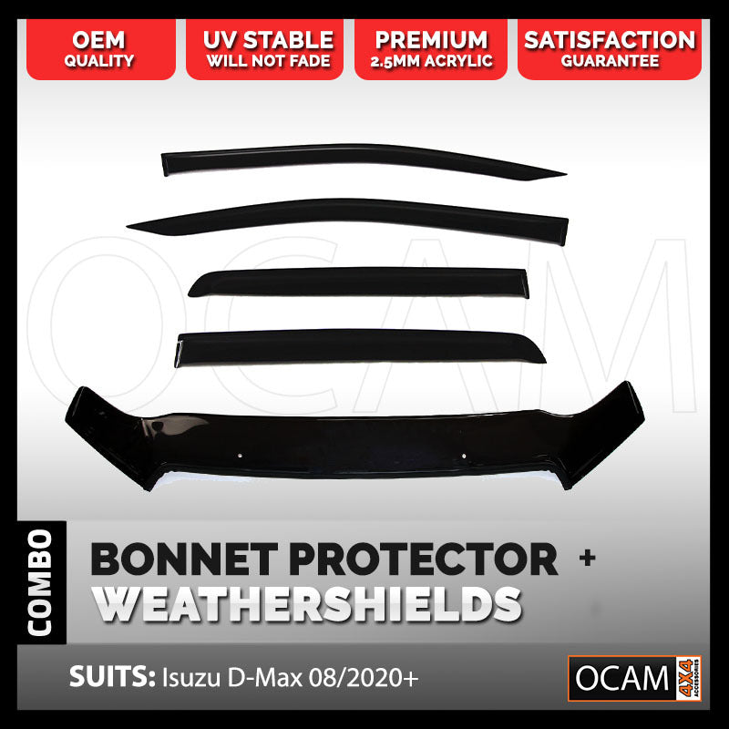 OCAM Bonnet Protector, Weathershields For Isuzu D-MAX 08/2020+ DMAX Visors