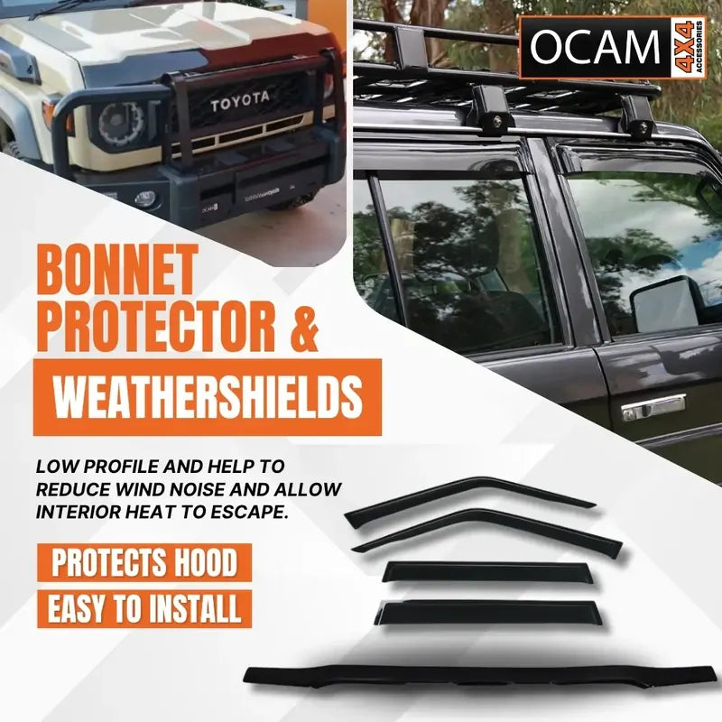 Bonnet Protector, Weathershields For Toyota Landcruiser 70 76 79 Series 11/2023-Current