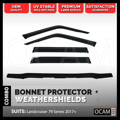 OCAM - Bonnet Protector, Weathershields For Toyota Landcruiser 79 Series 2017+ -