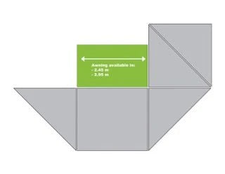 BunduTec BunduAwn L Shape Square Back Grey