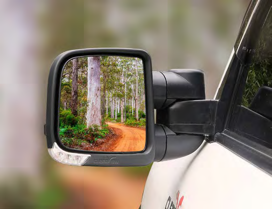 Clearview Towing Mirrors [Compact, Pair, Heat, Power-Fold, BSM, OAT Sensor, Indicators, Electric, Black] - Ford Ranger MY22 on, Ford Everest MY22 on