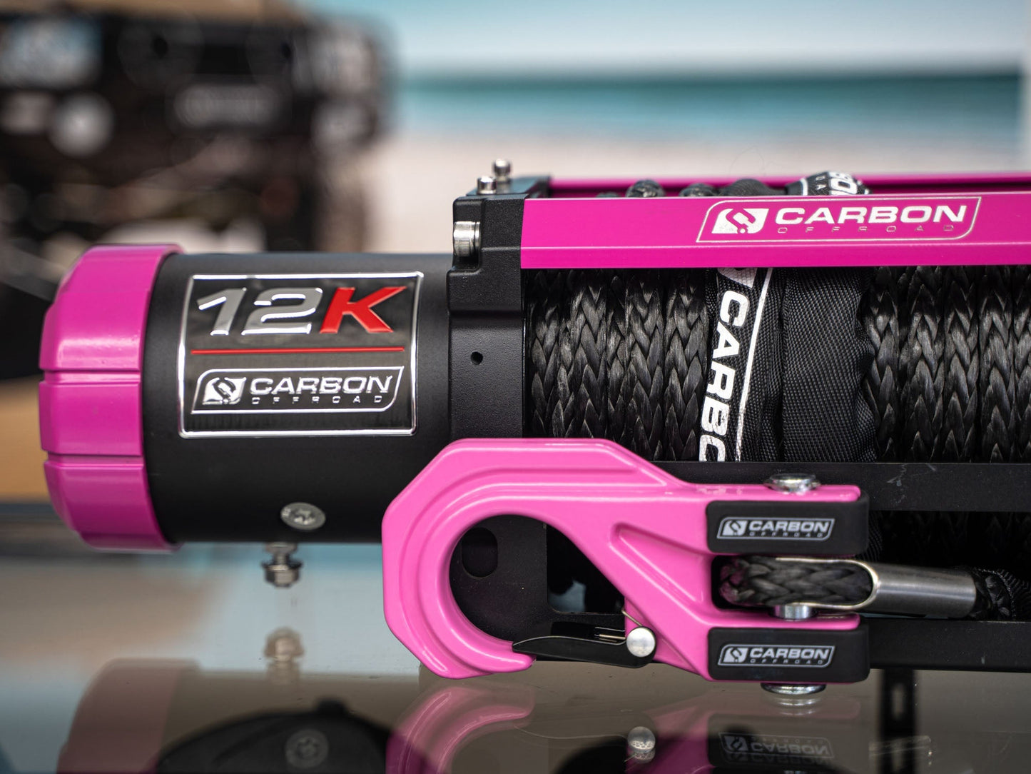 The Pink Carbon 12K - 12000lb Pink Electric Winch With Pink Hook (Special Edition)