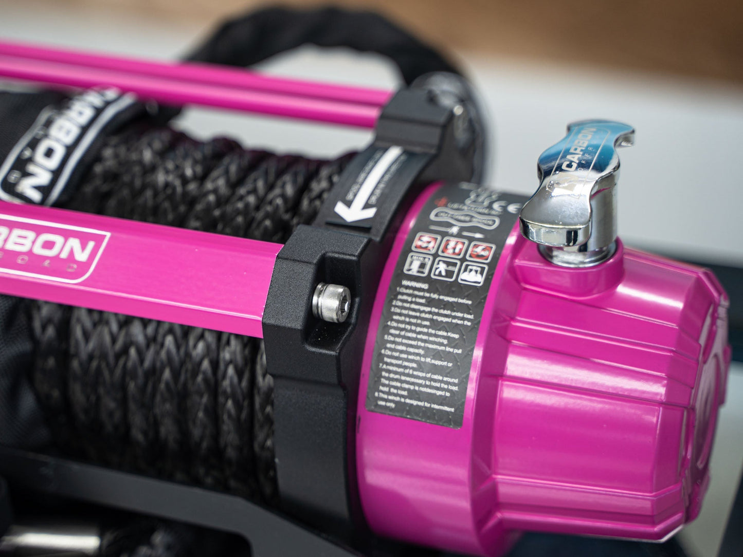 The Pink Carbon 12K - 12000lb Pink Electric Winch With Pink Hook (Special Edition)