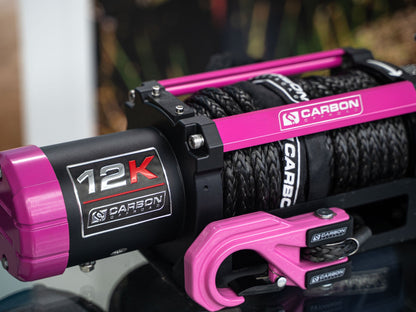 The Pink Carbon 12K - 12000lb Pink Electric Winch With Pink Hook (Special Edition)