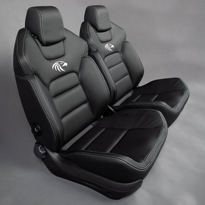 Huracan Fabrication Huracan Fabrication Premium Touring Seats Graphite Leather (Sold as a Pair)