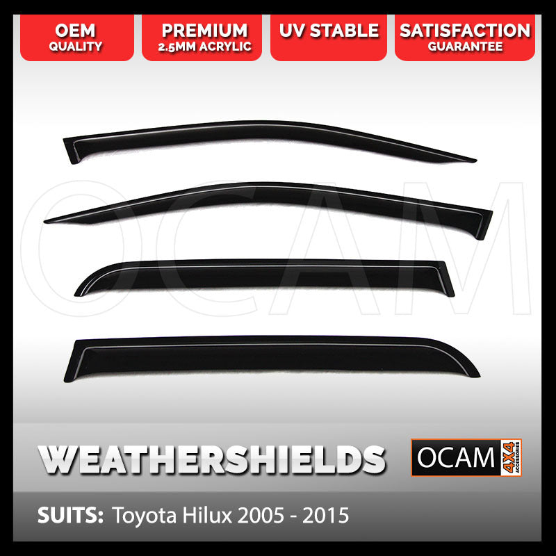 OCAM Weathershields For Toyota Hilux N70 2005-07/2011, Dual Cab SR SR5 Visors