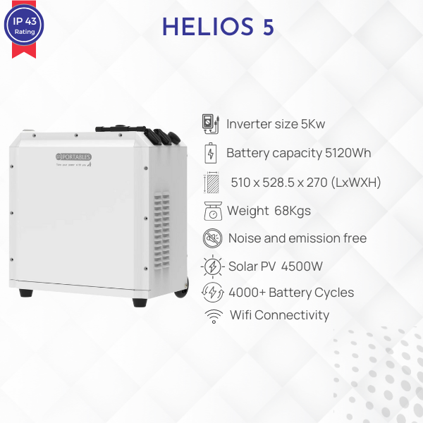 SR Portables Helios 5 - 5120Wh, 5000W Inverter