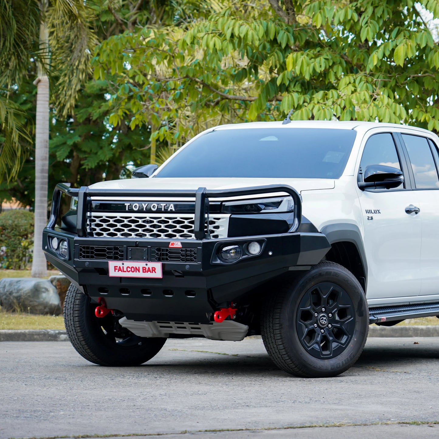MCC 4x4 Hilux 2026-On (9th Gen) 707-02 Falcon Bull Bar Black A-Frame Package (LED Foglight)