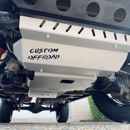 Custom Offroad Underbody Protection 3 piece to suit Toyota Hilux N80 2016-24, Bash Plate 3mm non-diff drop kit