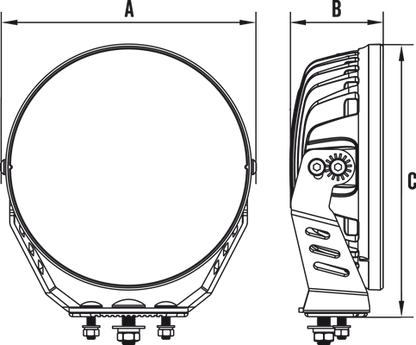 Roadvision LED Driving Light 9in Stealth 9-32V 34x3W <142W <10485lm TMT Spot Beam + Halo Ring S9