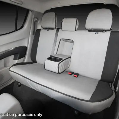 MSA Seat Covers, NAVARA NP300 SL/ST/STX SERIES 3 REAR BENCH, 2 HEAD RESTS, SEAT BELT COMING OUT OF BASE.