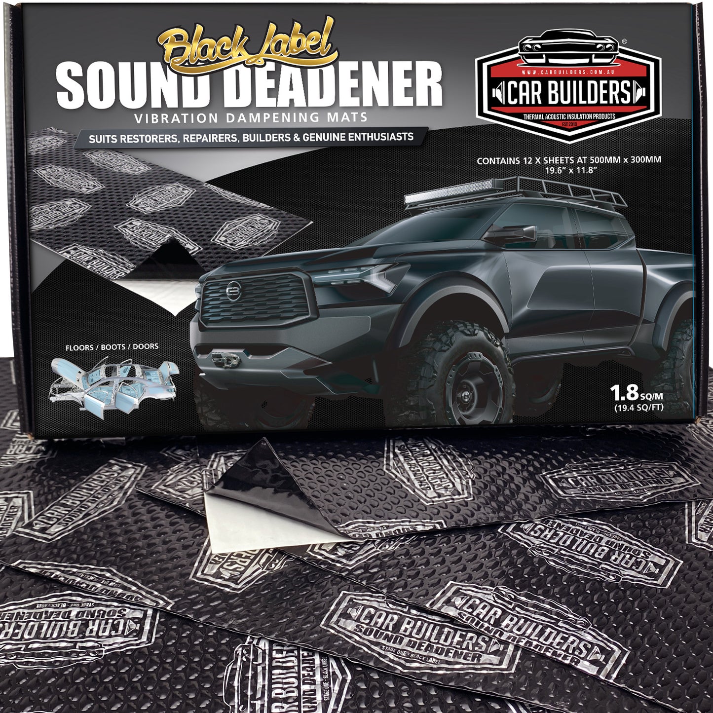 Car Builders Sound Deadening Doors Large Car Kit