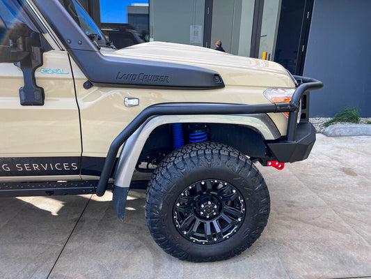 Rock Sliders with Scrub Rails, suitable for Toyota Land Cruiser 79 and 78 Series, 2007 on