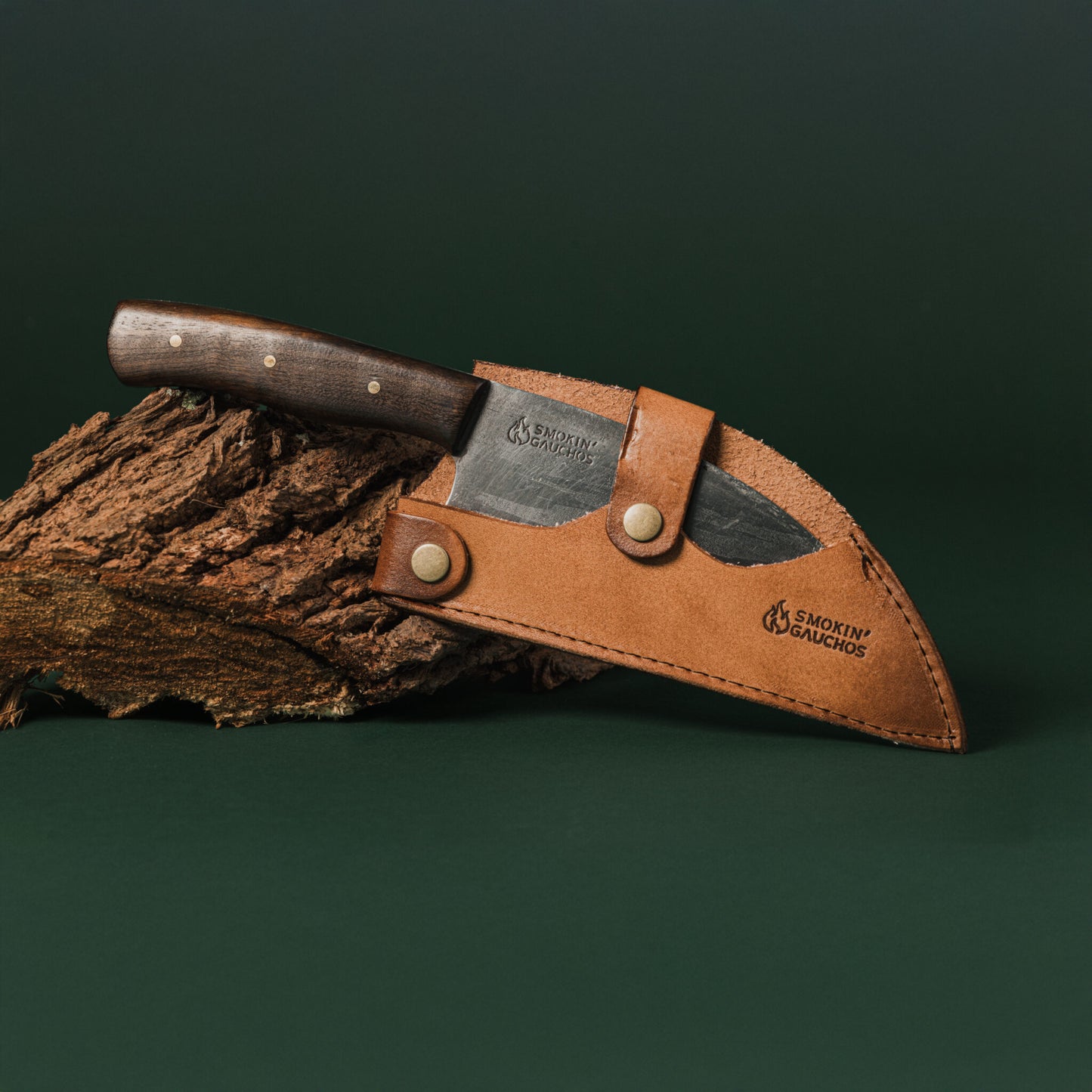 Handmade Artisan Knives Smokin' Gauchos Handmade Serbian Cleaver & Leather Sheath