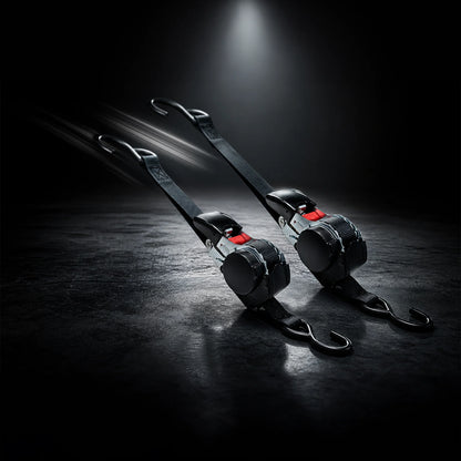 Rockarmor Retractable Ratchet Strap | Pair | 3.6m | 500kg | 25mm