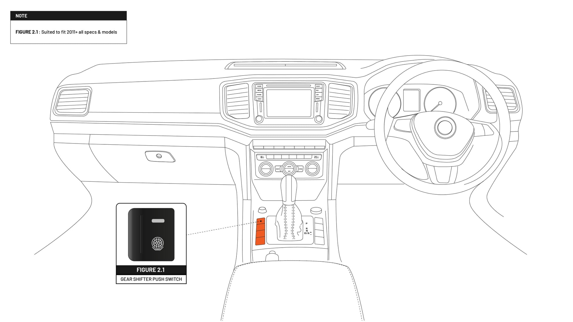 Gear Shifter Switch to suit Amarok (STEDI Owl)